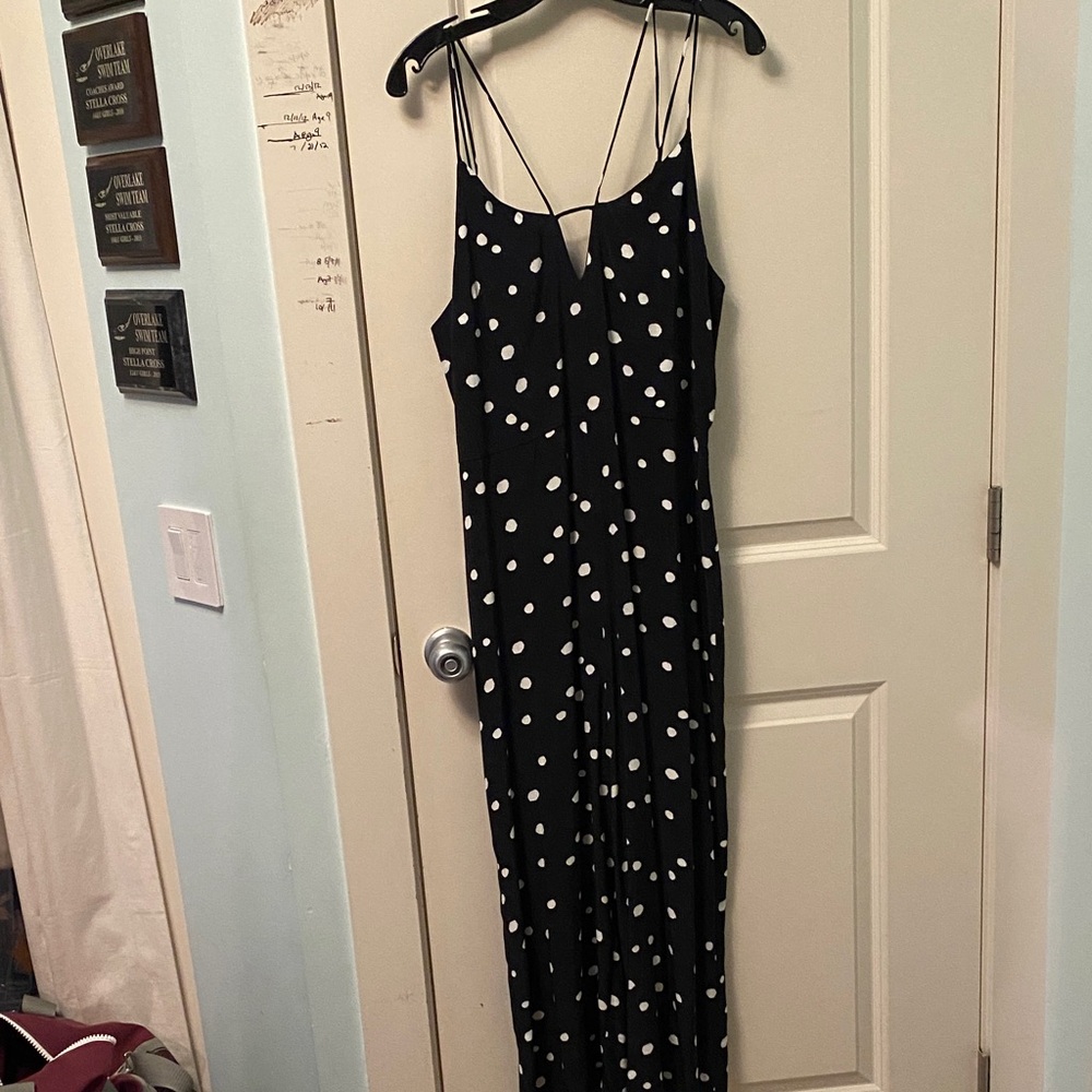 Topshop Black and White Polka Dot Jumpsuit